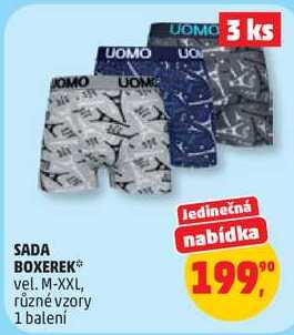 SADA BOXEREK vel. M-XXL, různé vzory, 1 balení