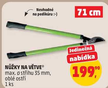 NŮŽKY NA VĚTVE max. o střihu 35 mm, oblé ostří, 1 ks