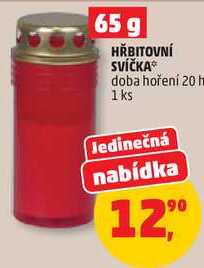 HŘBITOVNÍ SVÍČKA doba hoření 20 h, 1 ks 