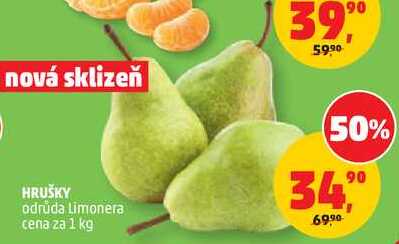 HRUŠKY odrůda Limonera, 1 kg