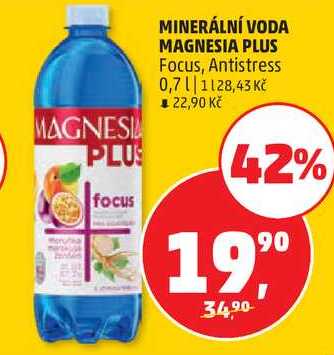 MINERÁLNÍ VODA MAGNESIA PLUS Focus, 0,7 l