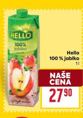 Hello 100% jablko 1l