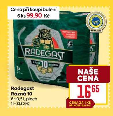 Radegast Rázná 10 6x 0,51, plech