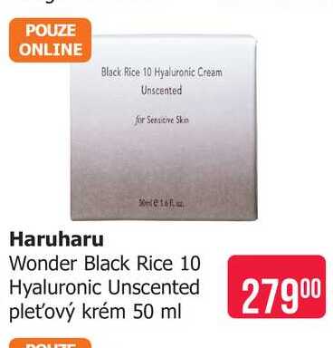 Haruharu Wonder Black Rice 10 Hyaluronic Unscented pleťový krém 50 ml Teta drogerie