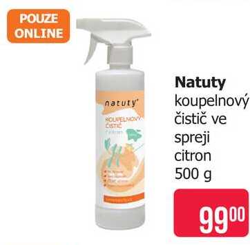 Natuty koupelnový čistič ve spreji citron 500 g Teta drogerie