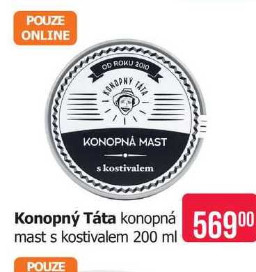 Konopný Táta konopná mast s kostivalem 200 ml Teta drogerie