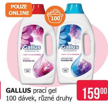GALLUS prací gel 100 dávek, různé druhy Teta drogerie