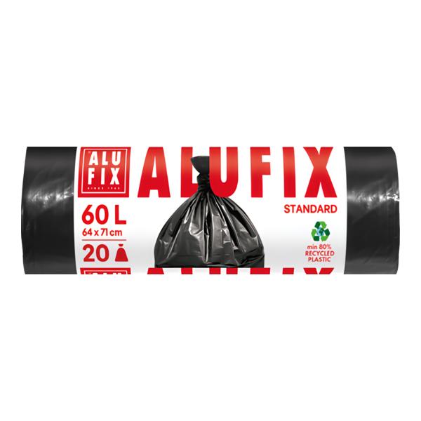 Alufix Pytle na odpadky 60 l, 20 ks, 15 µm, 64 x 71 cm, HDPE černé