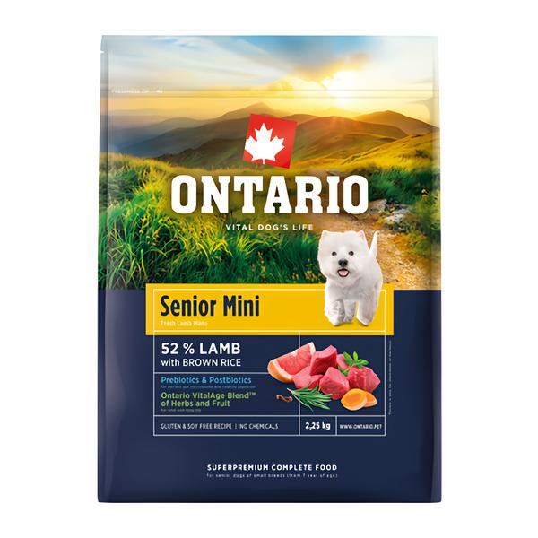 Ontario Krmivo Senior Mini Lamb & Brown Rice pro psy