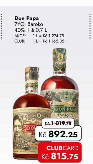 Don Papa 7YO, Baroko 40% 0,7 L