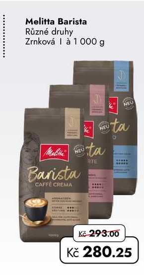 Melitta Barista Různé druhy Zrnková | à 1000 g