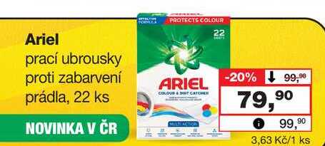 Ariel prací ubrousky proti zabarvení prádla, 22 ks Barvy a laky drogerie 