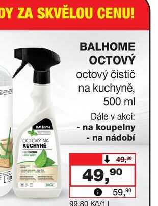 BALHOME octový čistič na kuchyně, 500 ml Barvy a laky drogerie 