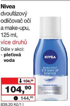Nivea dvoufázový odličovač očí a make-upu, 125 ml Barvy a laky drogerie 