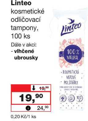 Linteo kosmetické odličovací tampony, 100 ks Barvy a laky drogerie 