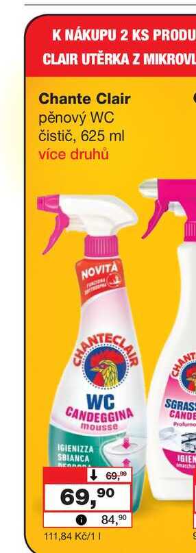 Chante Clair pěnový WC čistič, 625 ml Barvy a laky drogerie 