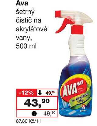 Ava šetrný čistič na akrylátové vany, 500 ml