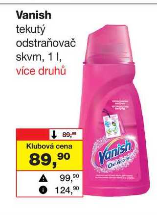 Vanish tekutý odstraňovač skvrn, 1l Barvy a laky drogerie 