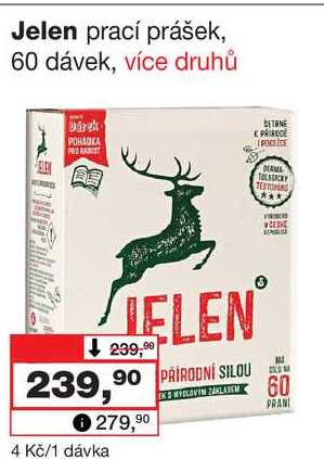 Jelen prací prášek, 60 dávek Barvy a laky drogerie 