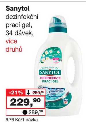 Sanytol dezinfekční prací gel, 34 dávek Barvy a laky drogerie 