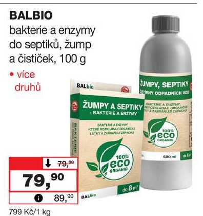 BALBIO bakterie a enzymy do septiků, žump a čističek, 100 g Barvy a laky drogerie 