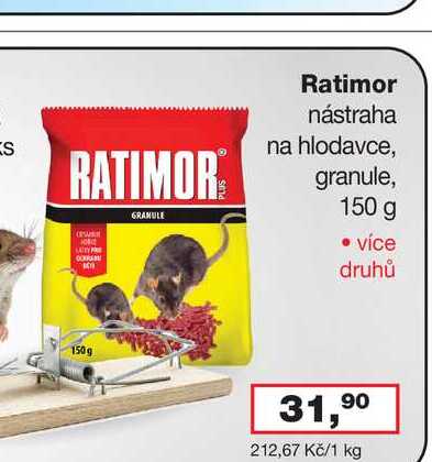 Ratimor nástraha na hlodavce, granule, 150 g Barvy a laky drogerie 
