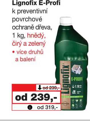 Lignofix E-Profi k preventivní povrchové ochraně dřeva, 1 kg Barvy a laky drogerie 