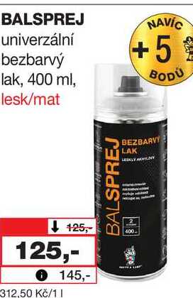 BALSPREJ univerzální bezbarvý lak, 400 ml, lesk/mat Barvy a laky drogerie 
