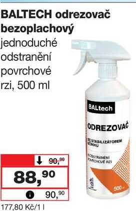 BALTECH odrezovač bezoplachový jednoduché odstranění povrchové rzi, 500 ml Barvy a laky drogerie 