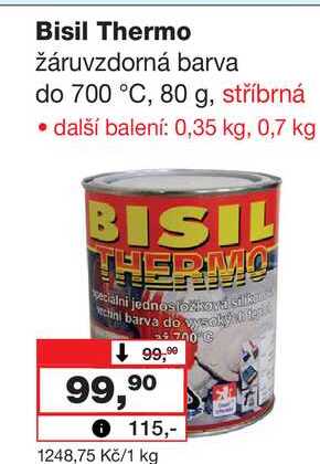 Bisil Thermo žáruvzdorná barva do 700 °C, 80 g, stříbrná Barvy a laky drogerie 