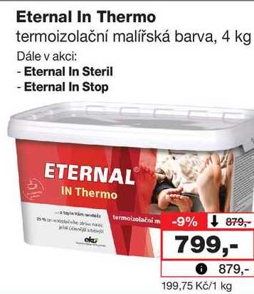 Eternal In Thermo termoizolační malířská barva, 4 kg Barvy a laky drogerie 