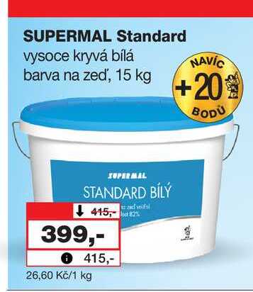 Standard vysoce kryvá bílá NAVIC barva na zeď, 15 kg Barvy a laky drogerie 