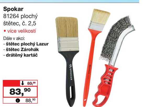 Spokar 81264 plochý štětec, č. 2,5 • více velikostí Barvy a laky drogerie 
