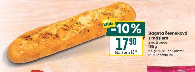 Bageta česneková s máslem z naší pece 165 g 