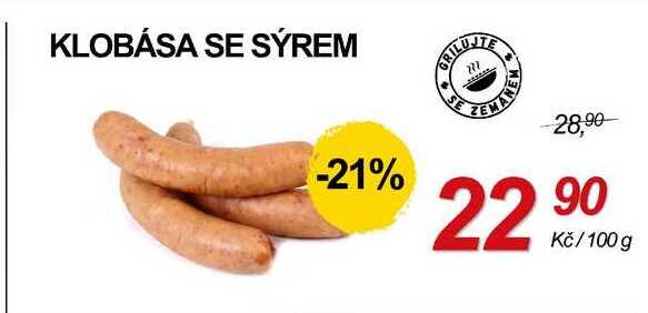KLOBÁSA SE SÝREM, 100 g