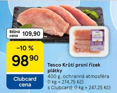 Tesco Krůtí prsní řízek plátky, 400 g