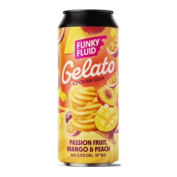 Funky Fluid Gelato - Passionfruit, Mango & Peach, plech