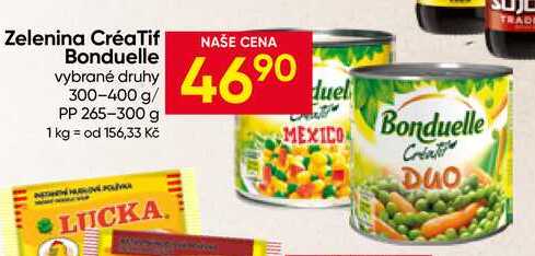 Zelenina Créatif Bonduelle vybrané druhy 300-400 g/ PP 265-300 g