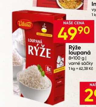 Vitana Rýže loupaná 8×100 g varné sáčky