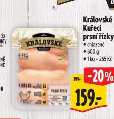Královské Kuřecí prsní řízky 600 g