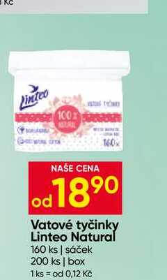 Vatové tyčinky Linteo Natural 160 ks Hruška