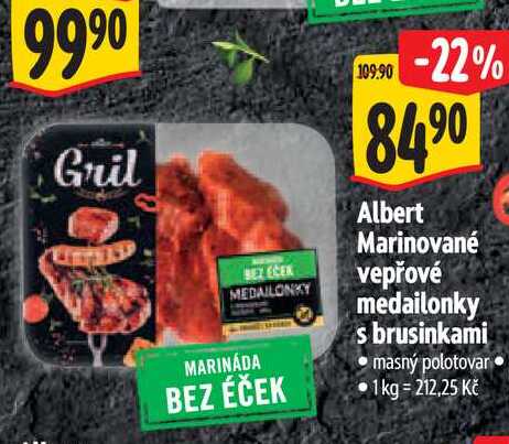 Albert Marinované vepřové medailonky s brusinkami 1 kg