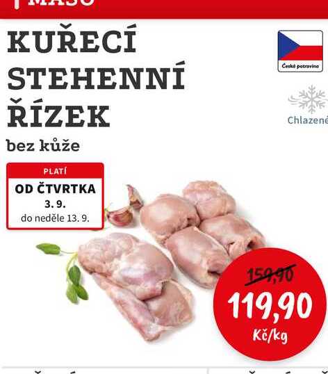 KUŘECÍ STEHENNÍ ŘÍZEK bez kůže 1kg