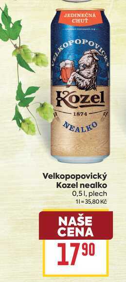 Velkopopovický Kozel nealko 0,51, plech