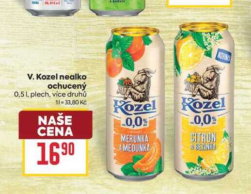 V. Kozel nealko ochucený 0,51, plech