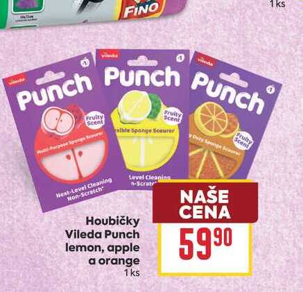 Houbičky Vileda Punch lemon, apple a orange 1ks