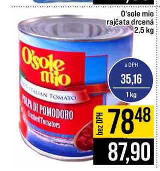 O'sole mio rajčata drcená D2,5 kg