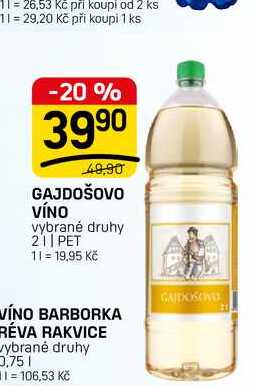 GAJDOŠOVO VÍNO vybrané druhy 2l