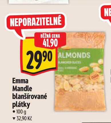   Emma Mandle blanšírované plátky 100 g  