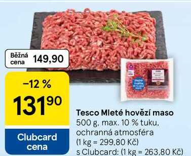 Tesco Mleté hovězí maso, 500 g